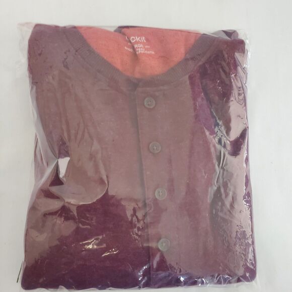 UNTUCKit Grassi Burgundy Henley Button Up Mens 2XL Front Long Sleeve - Picture 8 of 8